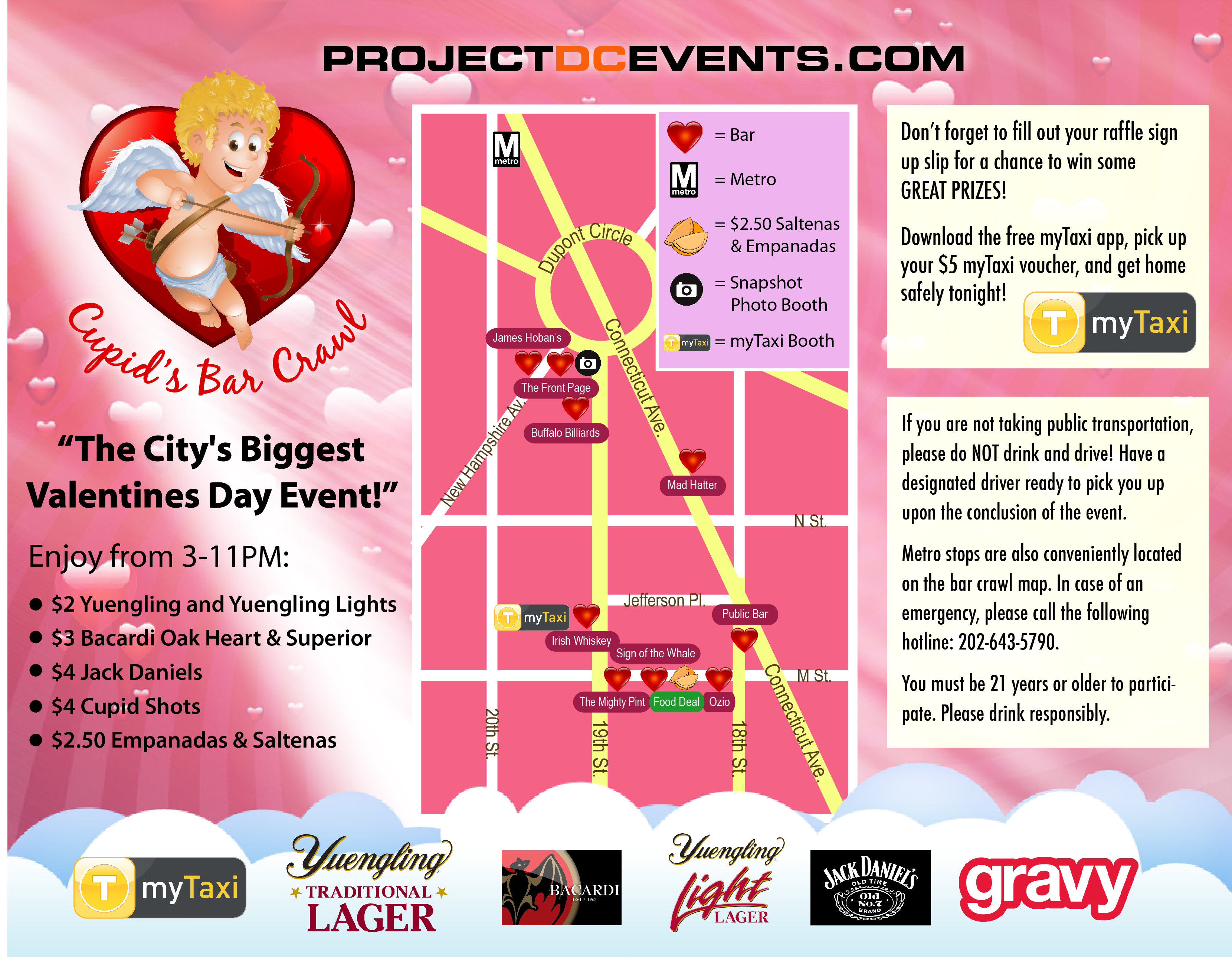 Cupid's Bar Crawl 2013 route map