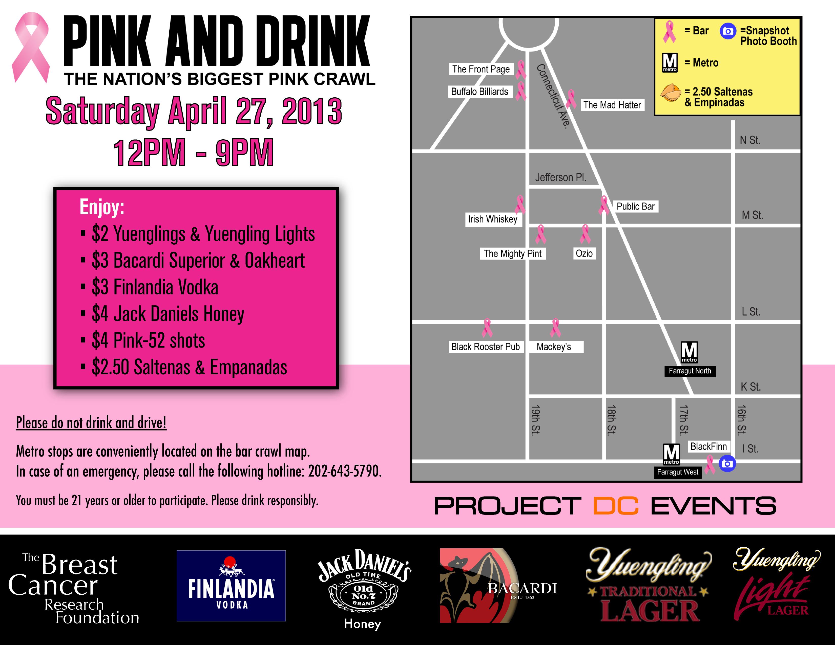Pink And Drink 2013 Route Map Project DC Events