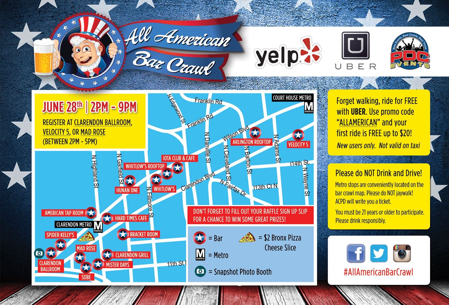 The All American Bar Crawl Route Map Project DC Events