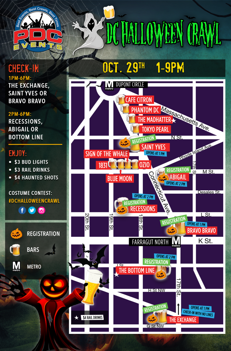 DC Halloween Crawl 2022 Route Map Project DC Events